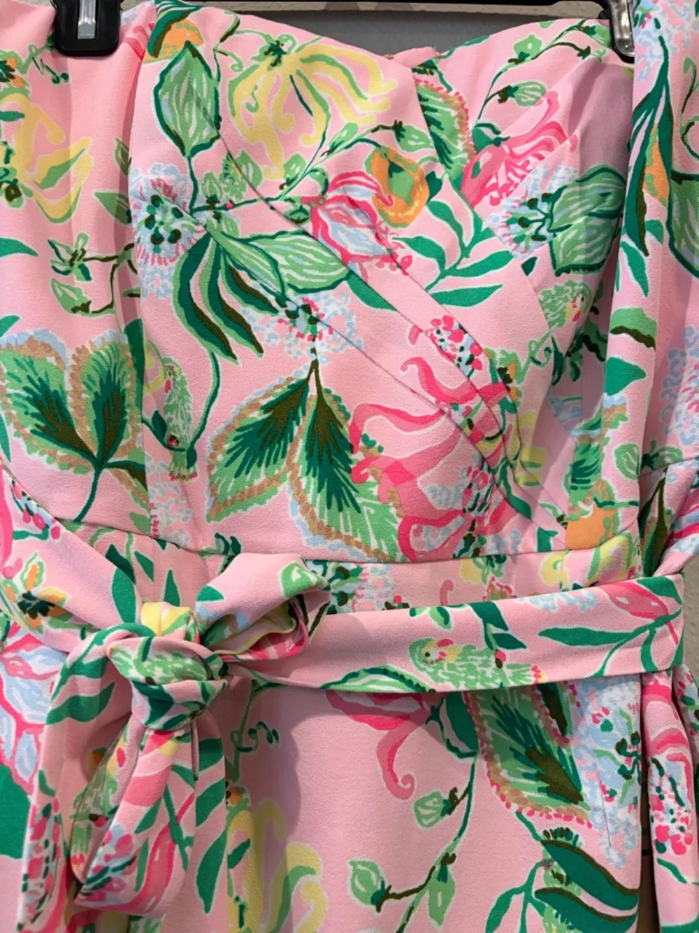 Lilly Pulitzer Pink Tropical Floral Strapless Dress - Picture 2 of 4